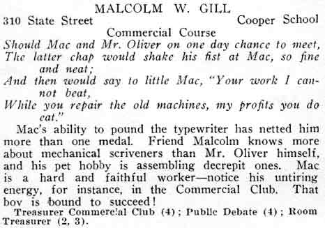 Technical Sergeant Malcolm W. Gill, Camden High School Class of 1926