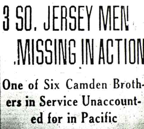 3 So. Jersey Men Missing in Action — Camden Courier-Post, February 17, 1944