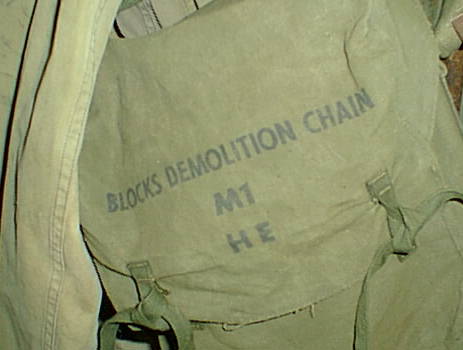Close-up of ESB uniform showing demolition bag