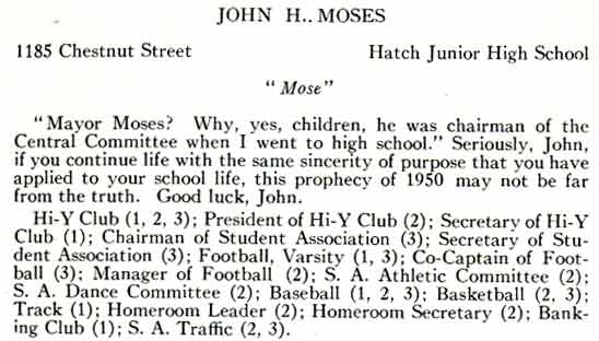 John Henry Moses, 1937 Woodrow Wilson High School yearbook — wider view