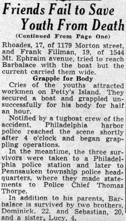 3 Friends Fail To Save Youth Drowned Here — Camden Courier-Post, June 2, 1938, part 3