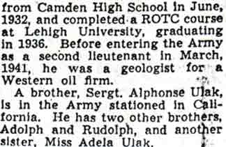Camden Prisoner of Japanese Urges Dad to Keep on Ship Job — Camden Courier-Post, September 8, 1943