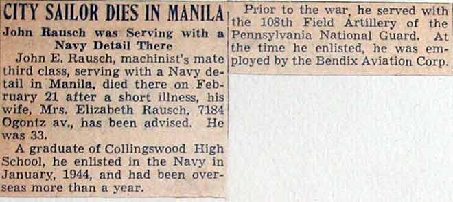 Camden Courier-Post — City Sailor Dies in Manila