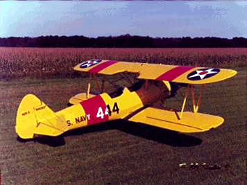 Stearman N2S-3 Kaydet trainer biplane diagram