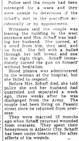 Camden Courier-Post article: Veteran Kills Wife and Self in Trenton, part 2