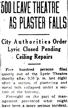 500 Leave Theatre as Plaster Falls, Camden Courier-Post, August 13, 1942, part 1