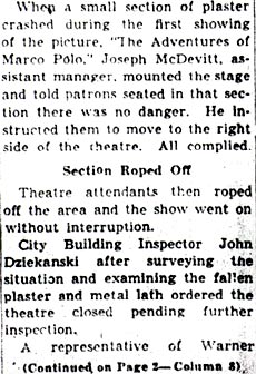 500 Leave Theatre as Plaster Falls, August 13, 1942, part 2