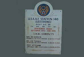 448th Bomb Group memorial sign at Seething