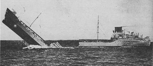 Artist's rendition of the MS Atlantic Sun after being torpedoed