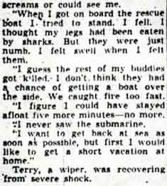 Camden Evening Courier, February 28, 1942 — SS W.D. Anderson, continuation 3