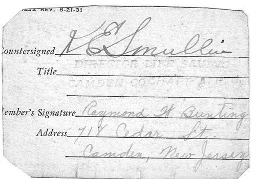 Raymond W. Bunting, August 1, 1935