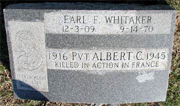 Grave marker for Private Albert C. Hobbs Jr., killed in action in France, 1945