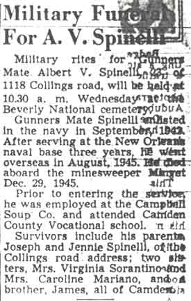 Military Funeral For A. V. Spinelli