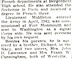 Camden Courier-Post, February 6, 1945 — Middleton's Death Confirmed by Army (continued)