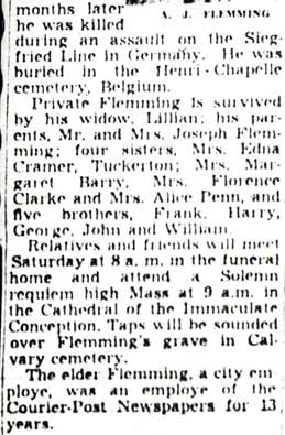 Vet's Body Here For Reburial — Camden Courier-Post, November 6, 1947 (continued)