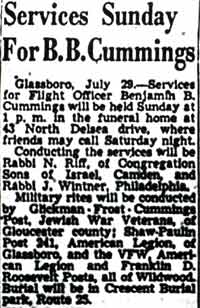 Services Sunday For B.B. Cummings — Camden Courier-Post funeral notice