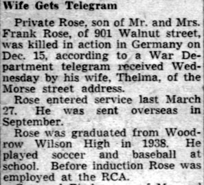 Wife Gets Telegram — Camden Courier-Post, 1945