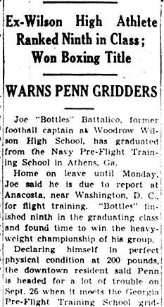 Joe Battalico Graduates from Pre-Flight School — Camden Courier-Post, September 17, 1942, part 1
