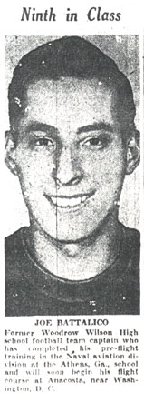 Joe Battalico Graduates from Pre-Flight School — Camden Courier-Post, September 17, 1942, portrait