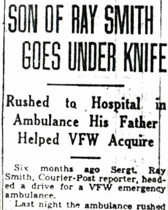 Son of Ray Smith Goes Under Knife — Camden Courier-Post, October 5, 1942