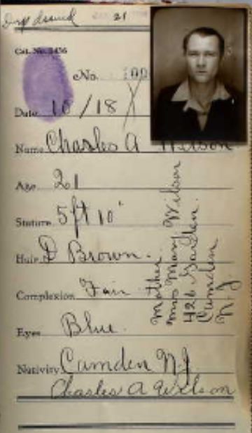 Charles A. Wilson Seaman's Protection Certificate, 1929 — with portrait