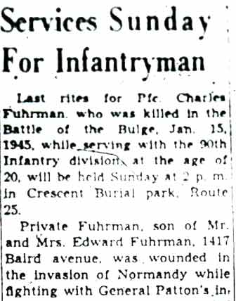 Services Sunday For Infantryman — Camden Courier-Post, April 8, 1949