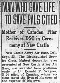 Man Who Gave Life To Save Pals Cited — newspaper clipping, page 1
