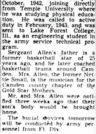 Newspaper: Sgt. Edwin Allen Rites Tomorrow (continued)