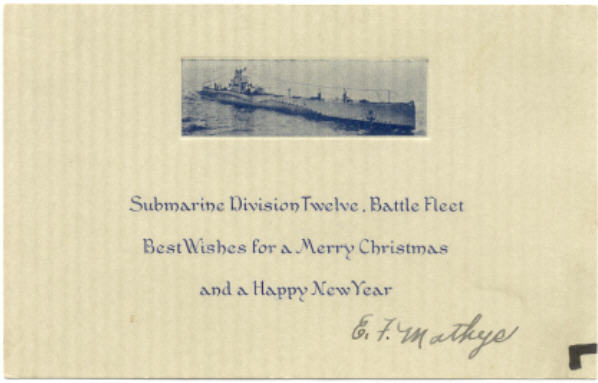 A pre-war Christmas card from Edwin and Sara Mathys