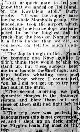 Japs Plenty Tough, Camden Man Says — Camden Courier-Post, February 21, 1944, part 2