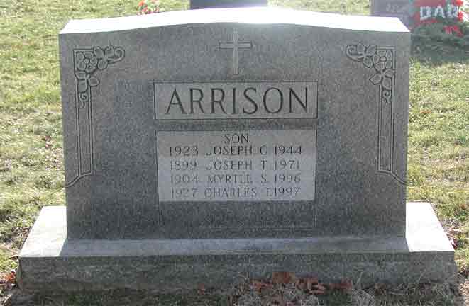 Grave marker for Joseph C. Arrison