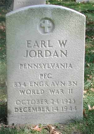 Grave of Earl W. Jordan at Beverly National Cemetery