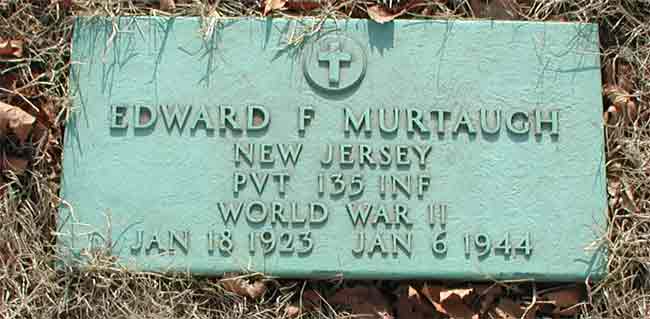Grave of Edward F. Murtaugh at Calvary Cemetery, Pennsauken, NJ