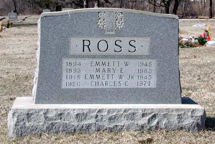Grave of Emmett W. Ross Jr. at Arlington Cemetery, Pennsauken, NJ