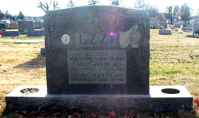Grave of Francesconi H. Ezzi at Calvary Cemetery, Cherry Hill, NJ