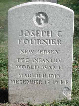 Gravestone of Private First Class Joseph C. Fournier, Beverly National Cemetery, Beverly NJ