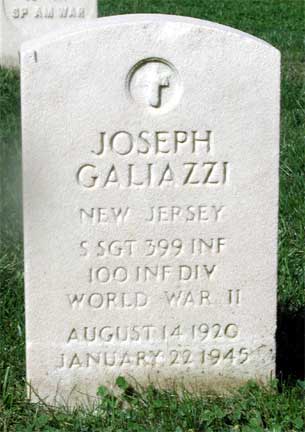 Gravestone of Staff Sergeant Joseph Galiazzi, Beverly National Cemetery, Beverly NJ