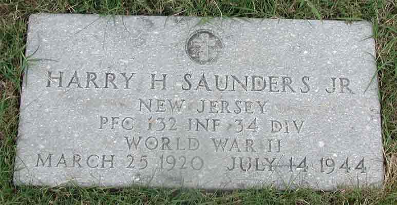 Grave marker of Harry H. Saunders Jr. at Berlin Cemetery