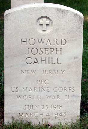 Grave of Howard Joseph Cahill, Beverly National Cemetery, Beverly NJ