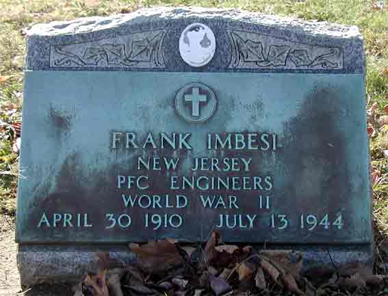 Grave of Frank Imbesi at Calvary Cemetery, Cherry Hill NJ