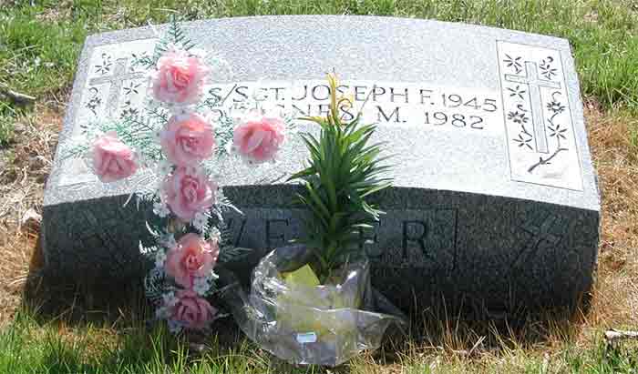 Grave marker of S/Sgt. Joseph F. Weber, New St. Mary's Cemetery, Bellmawr, N.J.