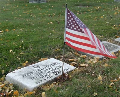 Grave of Sergeant Peter J. Calzonetti at Calvary Cemetery, Cherry Hill, NJ