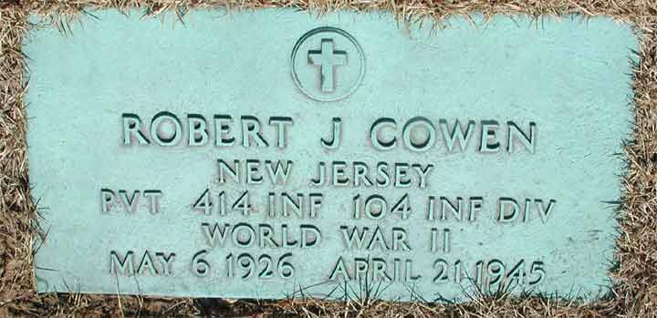Robert J. Cowen grave marker