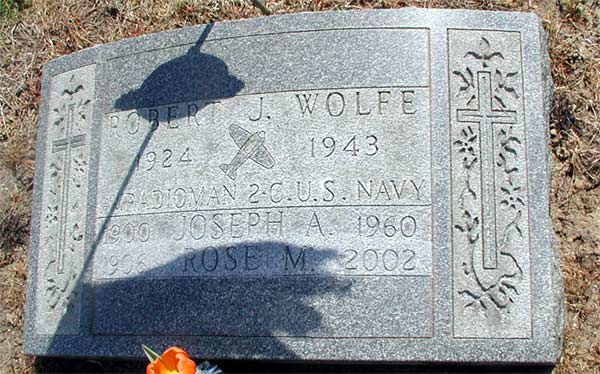 Robert J. Wolfe grave marker