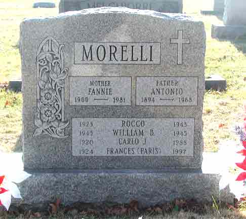 Rocco Morelli grave marker