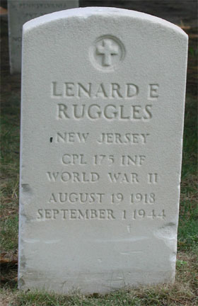 Lenard E. Ruggles on the Camden County WWII honor roll
