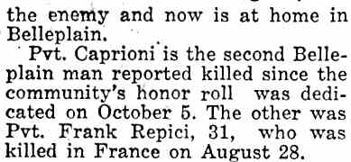 Newspaper clipping about Thomas Caprioni, continued