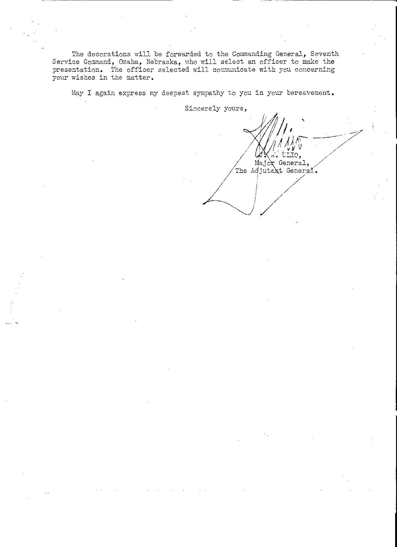 Distinguished Flying Cross and Air Medal award, August 18, 1944, page 2