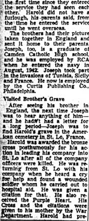 Military Rites Set for Pfc. McLean (continued), Camden Courier-Post, April 27, 1948