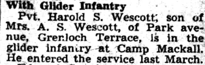 Camden Courier-Post, August 3, 1943 — With Glider Infantry